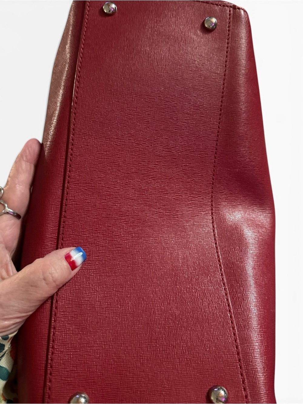 Furla Crimson Dome Leather Top-Handle Satchel   Excellent Condition - Picture 6 of 8